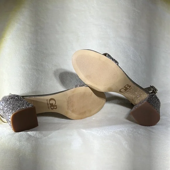 Gianni Bini Block Party Light Gold Glitter Heels 9.5 - Picture 4 of 10